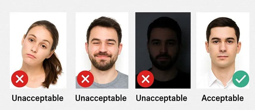 Iraq e-Visa photo requirements example