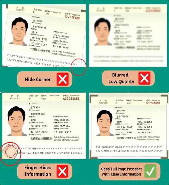 Iraq e-Visa passport scan example